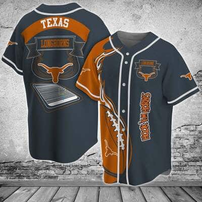 Awesome NCAA Texas Longhorns Baseball Jersey Flaming Ball Gift For Son From Dad