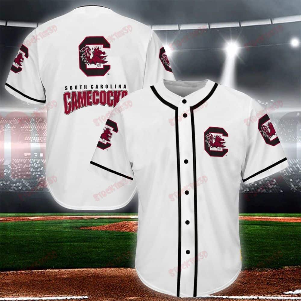 Black NCAA South Carolina Gamecocks Baseball Jersey Flaming Ball And Team  Logo Gift For Sport Dad