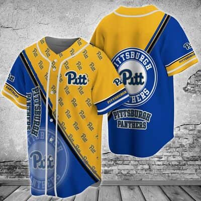 Yellow And Blue NCAA Pitt Panthers Baseball Jersey Gift For Best Friend