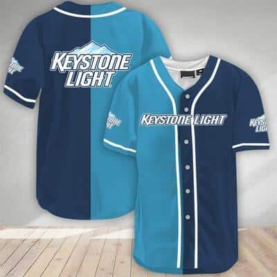 Blue And Navy Split Keystone Light Baseball Jersey Gift For Friendship