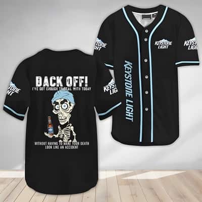 Black Keystone Light Baseball Jersey Achmed Back Off Gift For New Dad