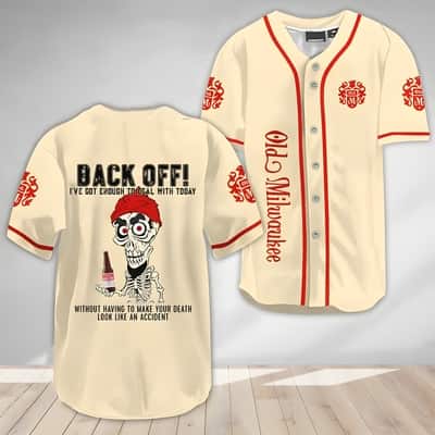 Beige Achmed Back Off And Old Milwaukee Baseball Jersey Beer Lovers Gift