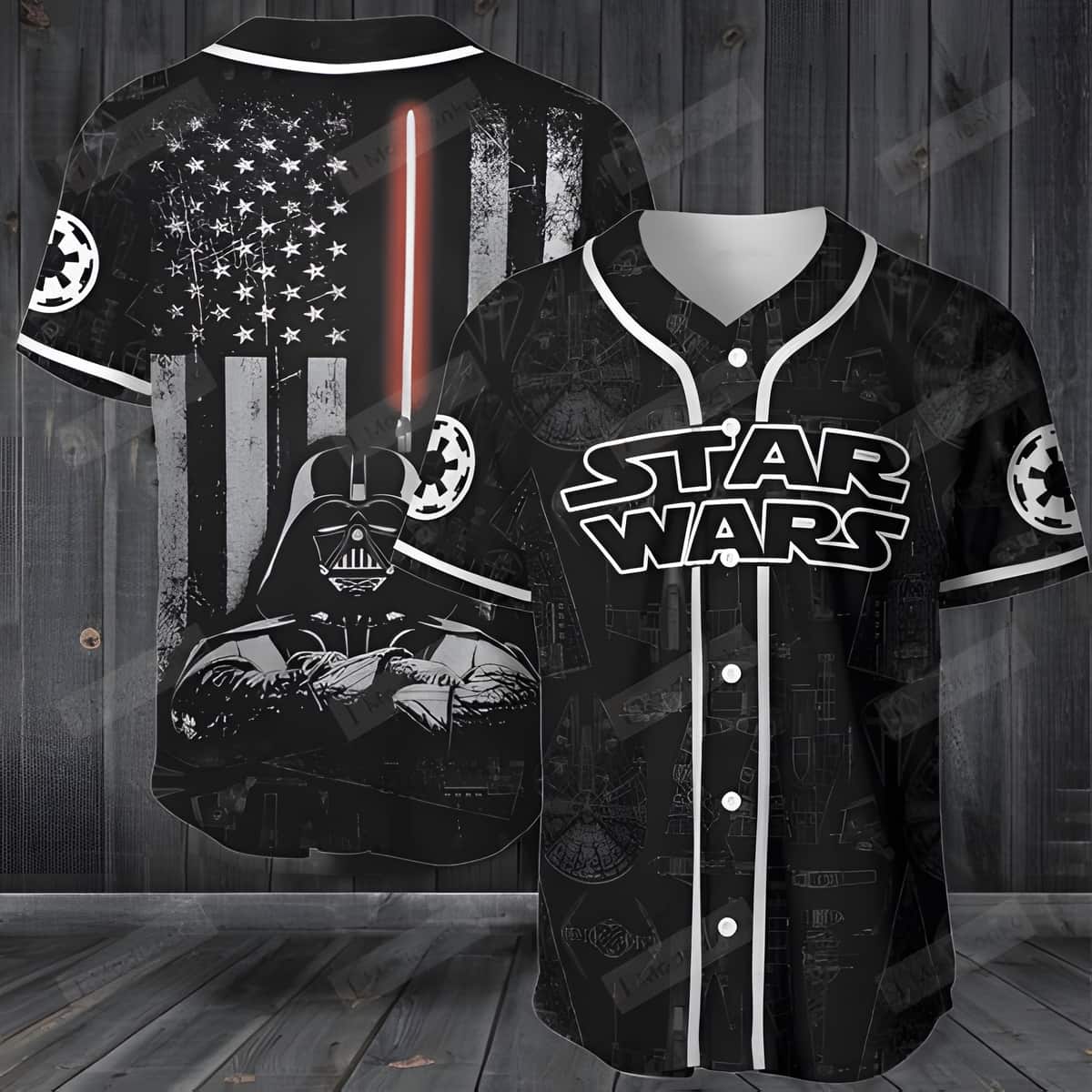 Black Star Wars Darth Vader Baseball Jersey American Flag Gift For Friends