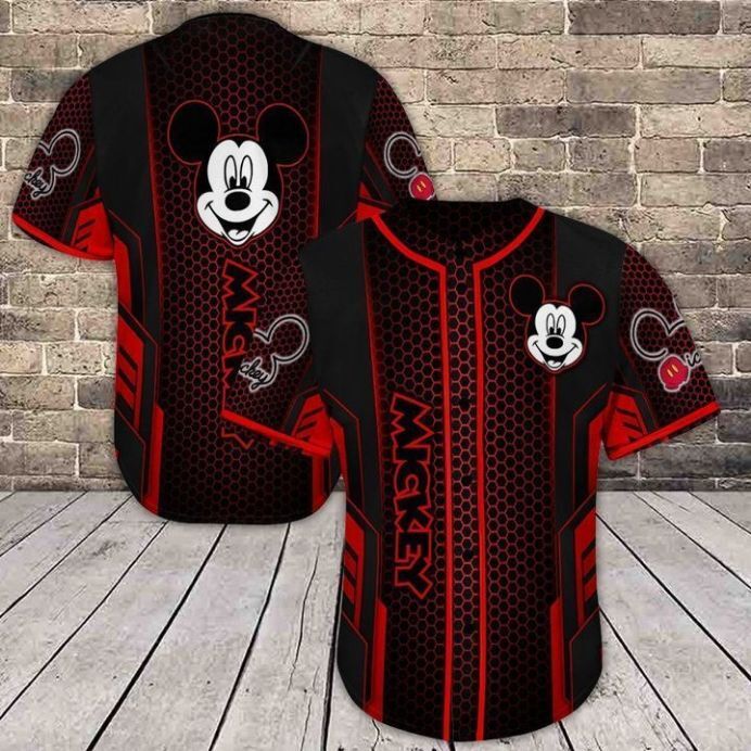 Black Disney Baseball Jersey Mickey Mouse Gift For Friendship