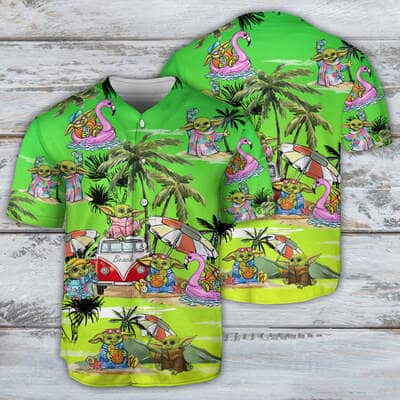 Cool Baby Yoda Baseball Jersey At The Beach Gift For Star Wars Fans