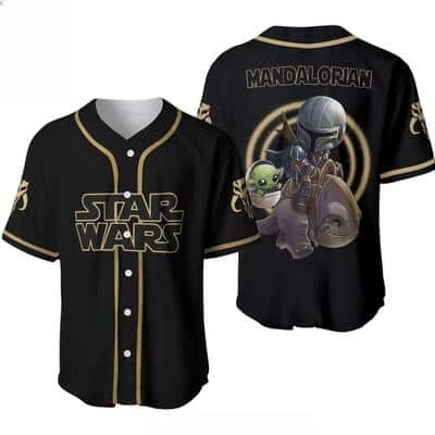 Black Boba Fett Baseball Jersey Baby Yoda Rancor Star Wars The Mandalorian Gift For Friendship