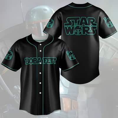 Black Star Wars Boba Fett Baseball Jersey Gift For Boyfriend