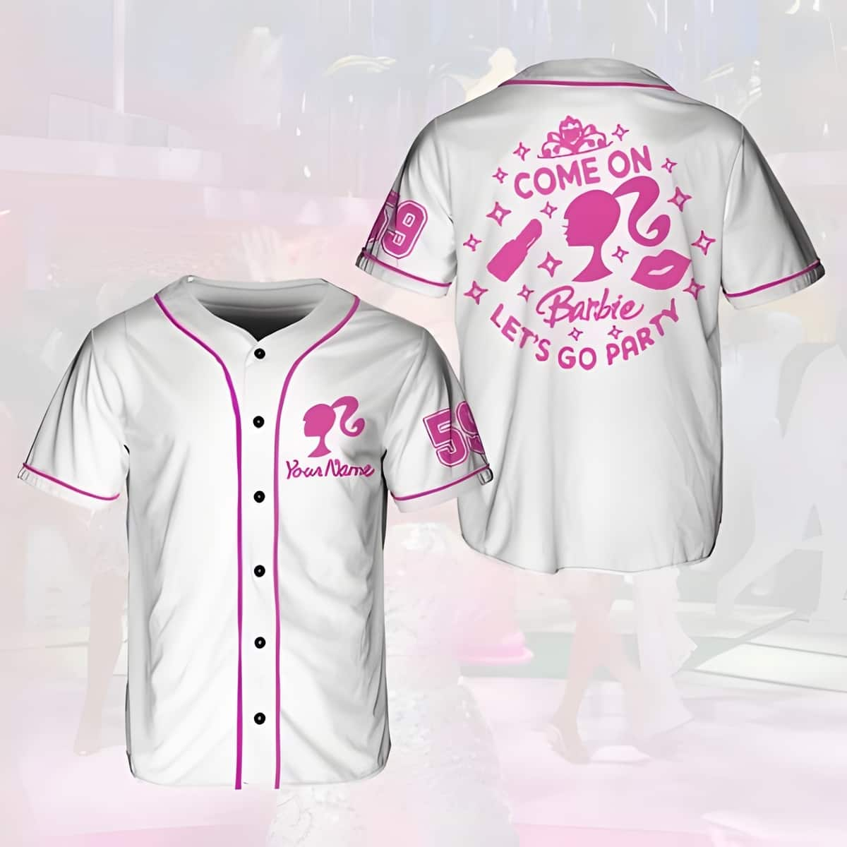 Barbie Come On Let's Go Party Baseball Jersey Shirt - Lelemoon