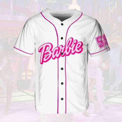 White Barbie Baseball Jersey Come On Let’s Go Party Gift For Friends