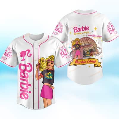 White Barbie Baseball Jersey Birthday Party Barbie Land Gift For Fans