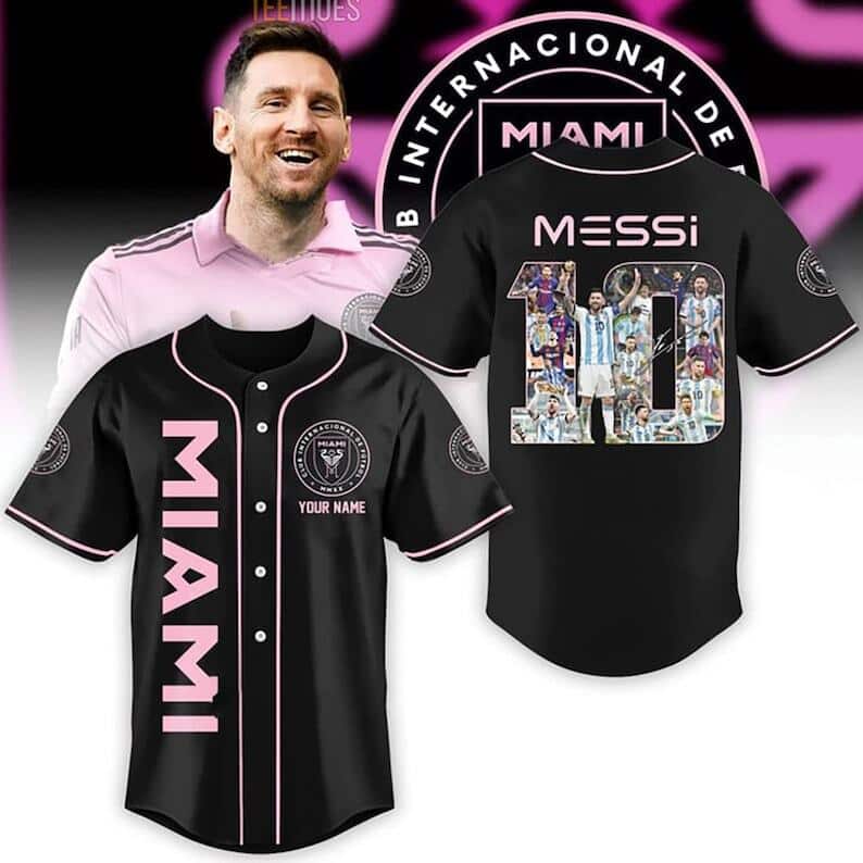 Messi Baseball Jersey 10 Inter Miami Custom Name Best Gift For Football  Lovers