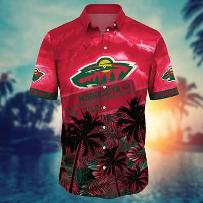 Vintage Aloha NHL Minnesota Wild Hawaiian Shirt Sunset View Gift For Friends