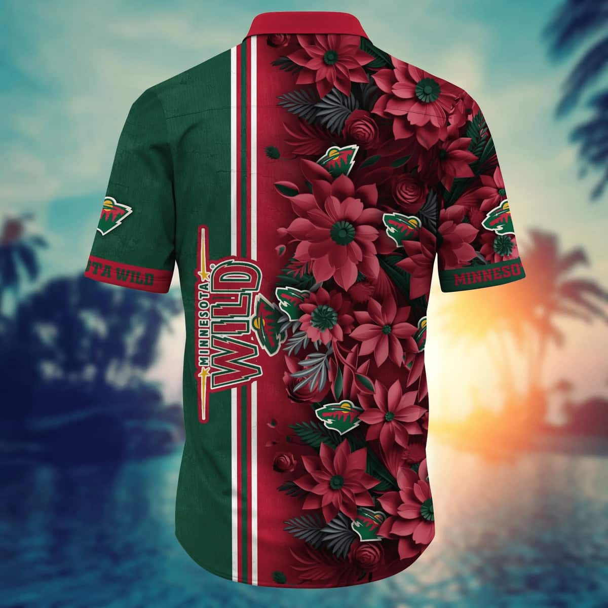 NHL Minnesota Wild Hawaiian Shirt Abstract Flora Gift For Beach Vacation