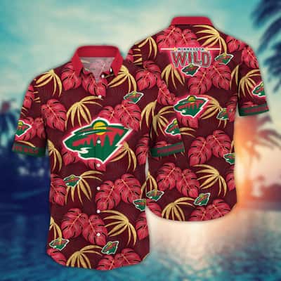NHL Minnesota Wild Hawaiian Shirt Palm Leaves Beach Gift For Dad