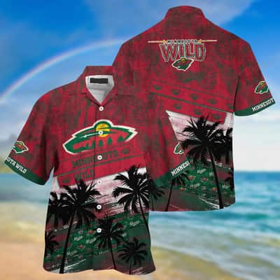Vintage Aloha NHL Minnesota Wild Hawaiian Shirt Palm Tree Gift For Best Friend