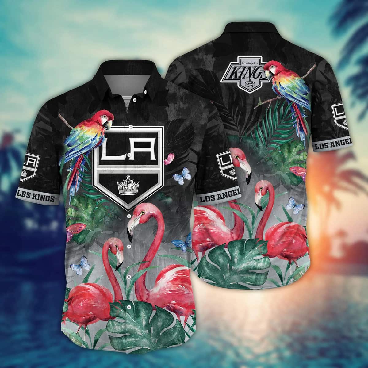 Tropical Aloha NHL Los Angeles Kings Hawaiian Shirt Pink Flamingo Gift For Cool Dad