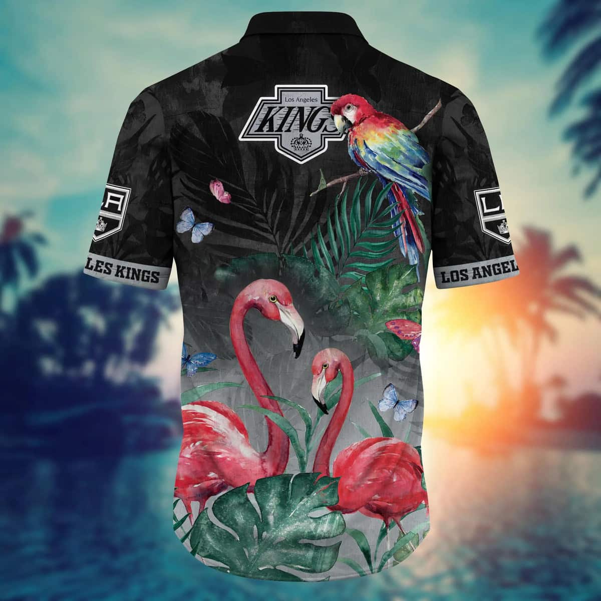 Tropical Aloha NHL Los Angeles Kings Hawaiian Shirt Pink Flamingo Gift For Cool Dad