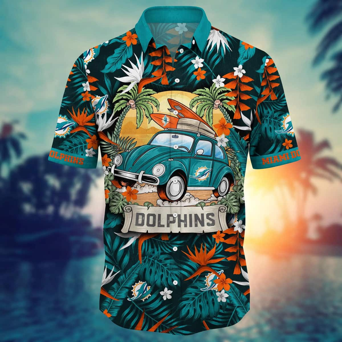 NFL Miami Dolphins Hawaiian Floral Outfits Shirt And Short For