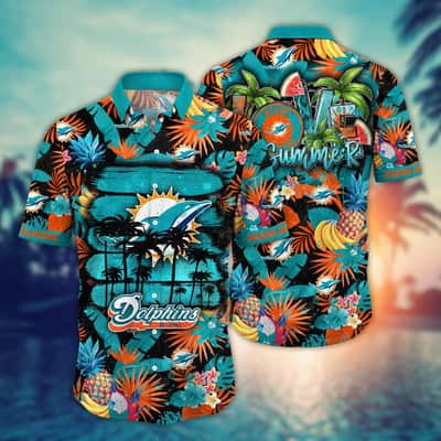 Summer Aloha NFL Miami Dolphins Hawaiian Shirt Tropical Fruit Gift For Boyfriend
