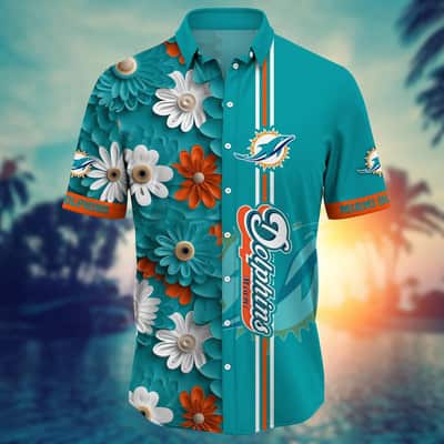 Floral Aloha NFL Miami Dolphins Hawaiian Shirt Beach Vacation Gift For Dad
