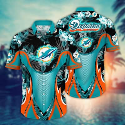 Cool Aloha NFL Miami Dolphins Hawaiian Shirt Tropical Plant Gift For Football Fans
