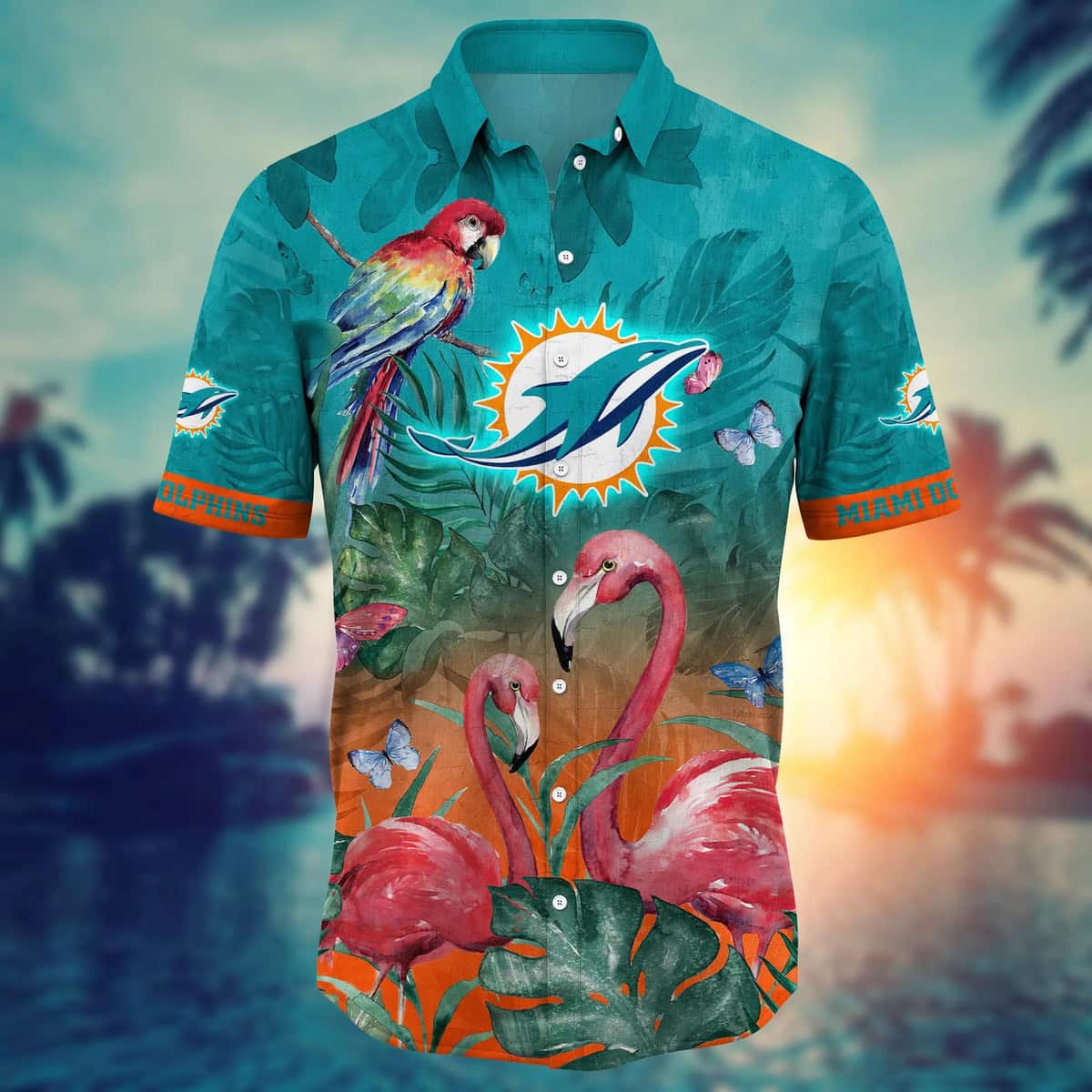 Tropical Aloha NFL Miami Dolphins Hawaiian Shirt Flora And Fauna