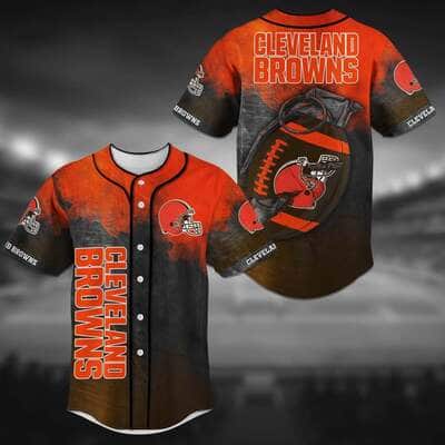 Stylish NFL Cleveland Browns Baseball Jersey Team Logo In Grenade Gift For Family