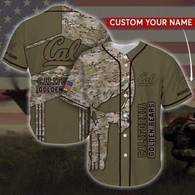 Custom MLB California Golden Bears Baseball Jersey Camo Gift For Sports Fans