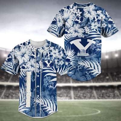Aloha BYU Cougars Baseball Jersey Classic Flower Gift For NFL Fans