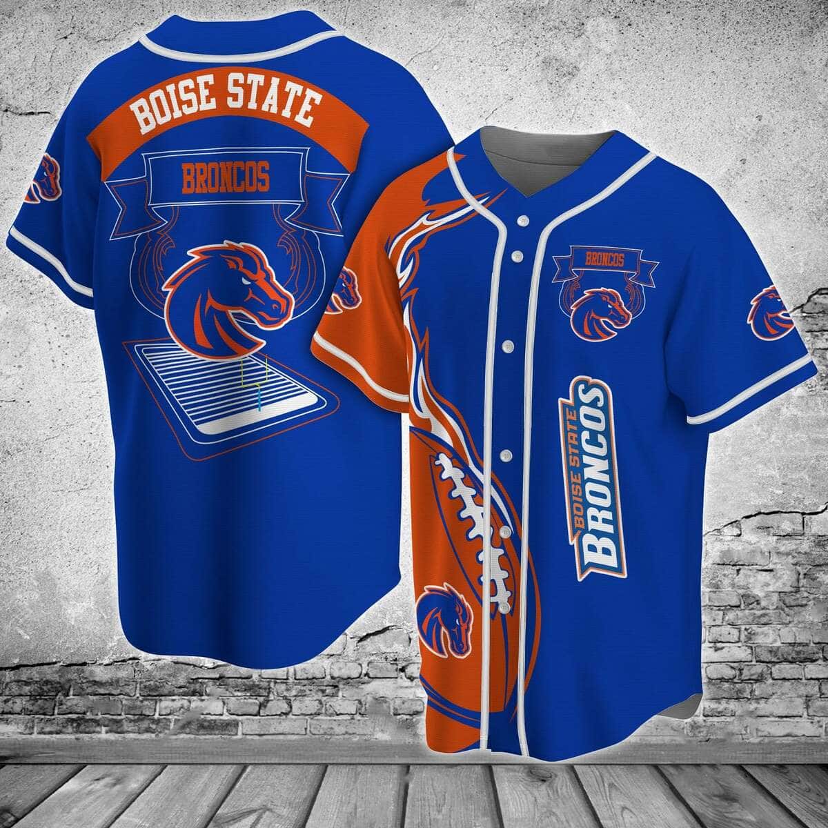 Blue NCAA Boise State Broncos Baseball Jersey Gift For Friends