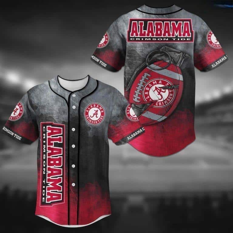 Alabama Crimson Tide Jersey Custom Baseball Name and Number NCAA College Full Button Red