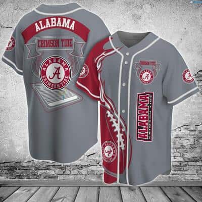Gray NCAA Alabama Crimson Tide Baseball Jersey Gift For Sporty Boyfriend