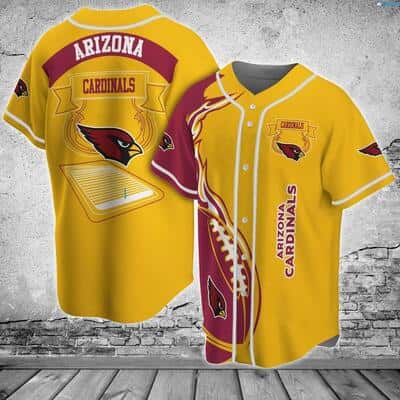 Yellow NFL Arizona Cardinals Baseball Jersey Gift For Friendship