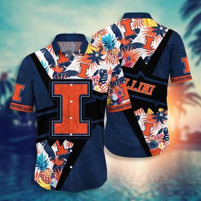 NCAA Illinois Fighting Illini Hawaiian Shirt Tropical Flora Gift For Best Friend