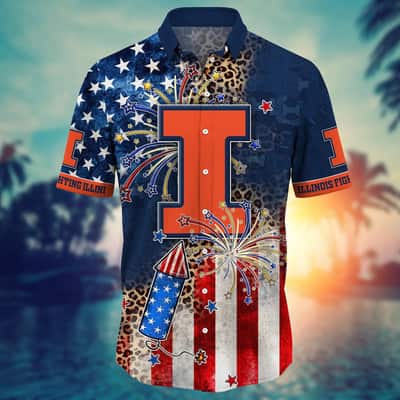 NCAA Illinois Fighting Illini Hawaiian Shirt Independence Day Gift For Best Friend