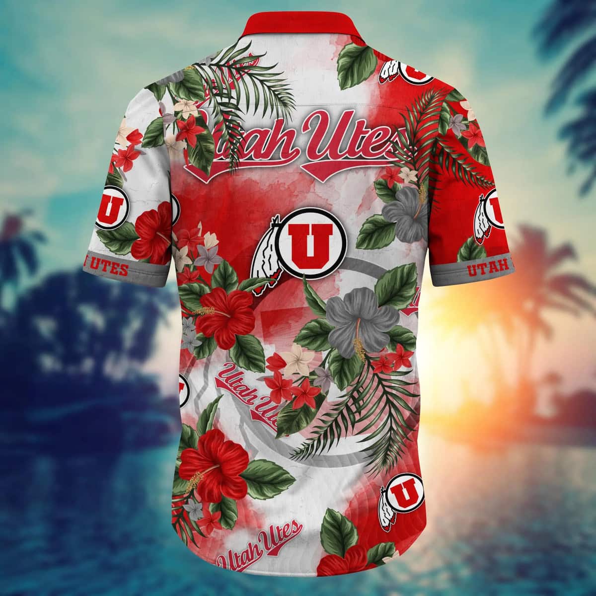 NCAA Utah Utes Hawaiian Shirt Hibiscus Flowers Trendy Summer Gift For Dad