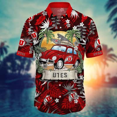 NCAA Utah Utes Hawaiian Shirt Tropical Palm Leaves Cool Gift For Boyfriend