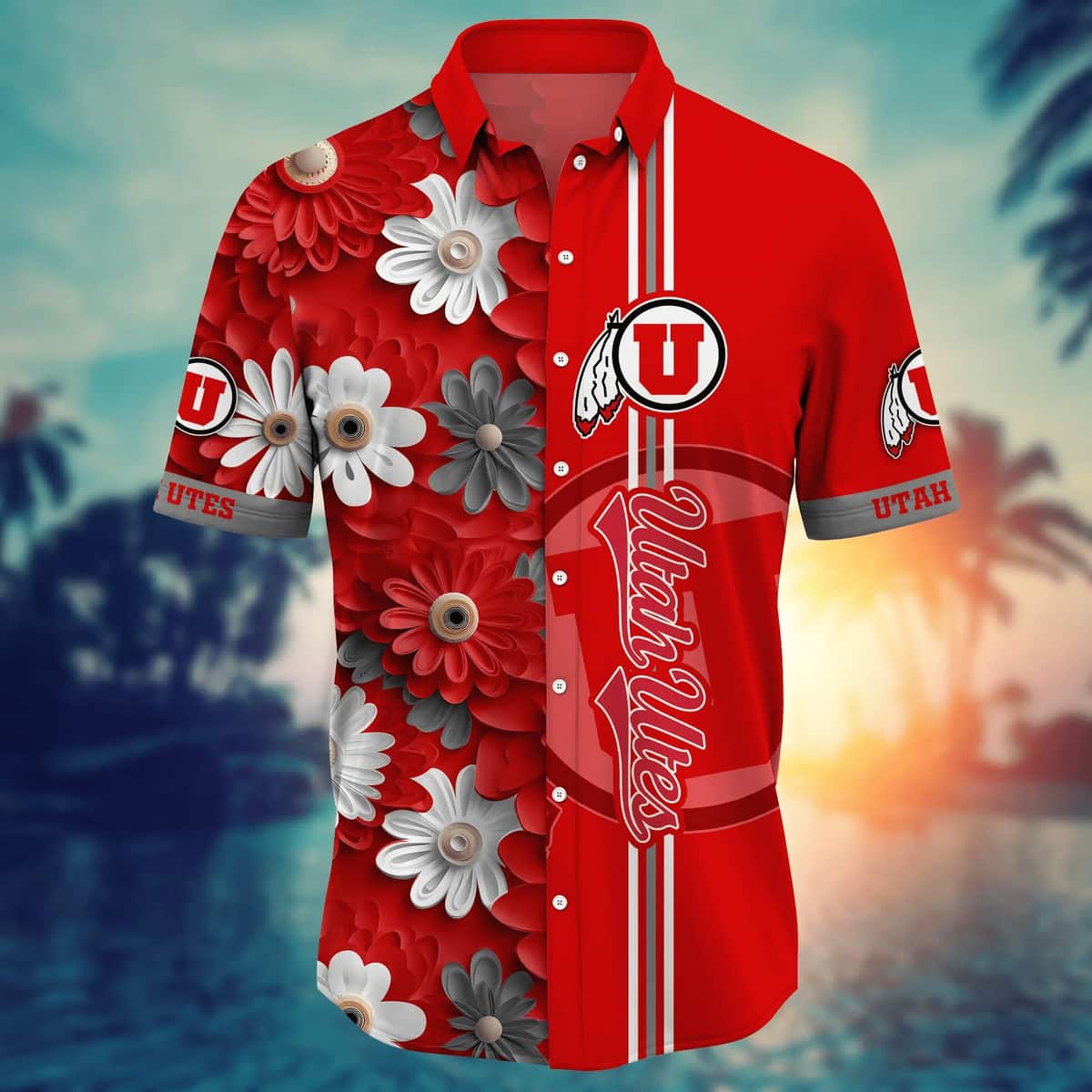 Special Aloha NCAA Utah Utes Hawaiian Shirt Abstract Blossom Gift For Boyfriend