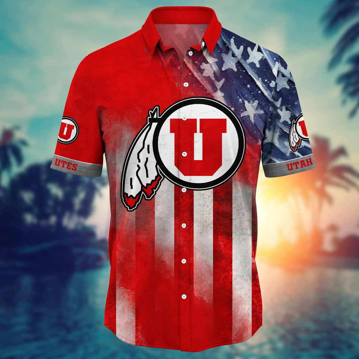 NCAA Utah Utes Hawaiian Shirt Independence Day Happy 4th Of July Gift For Friend