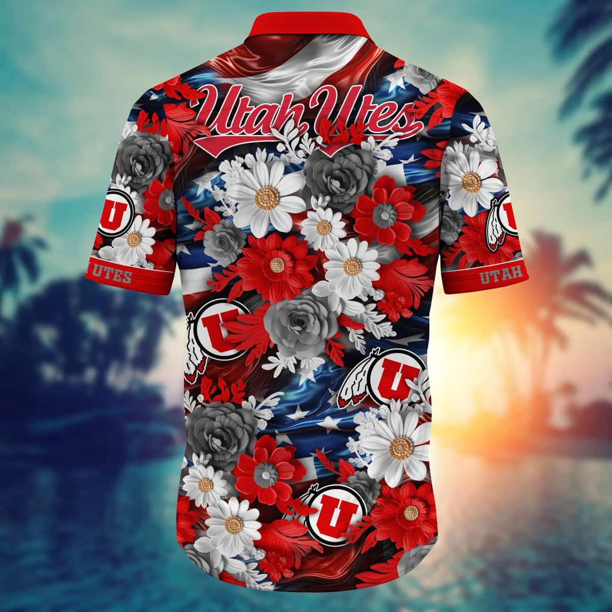 Floral Aloha NCAA Utah Utes Hawaiian Shirt Independence Day Gift For Dad