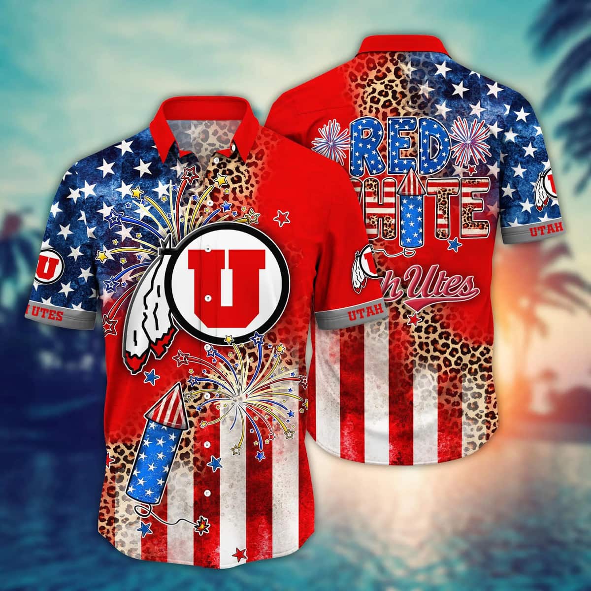 NCAA Utah Utes Hawaiian Shirt Independence Day Cool Gift For Dad