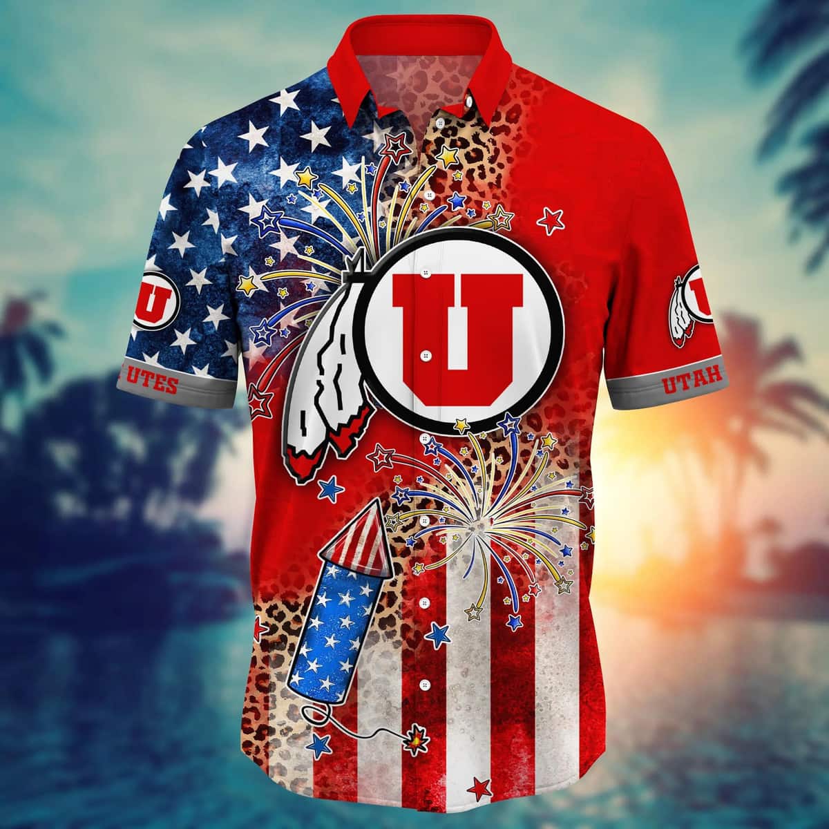 NCAA Utah Utes Hawaiian Shirt Independence Day Cool Gift For Dad