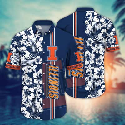 Floral Aloha NCAA Illinois Fighting Illini Hawaiian Shirt Summer Gift For Best Friend