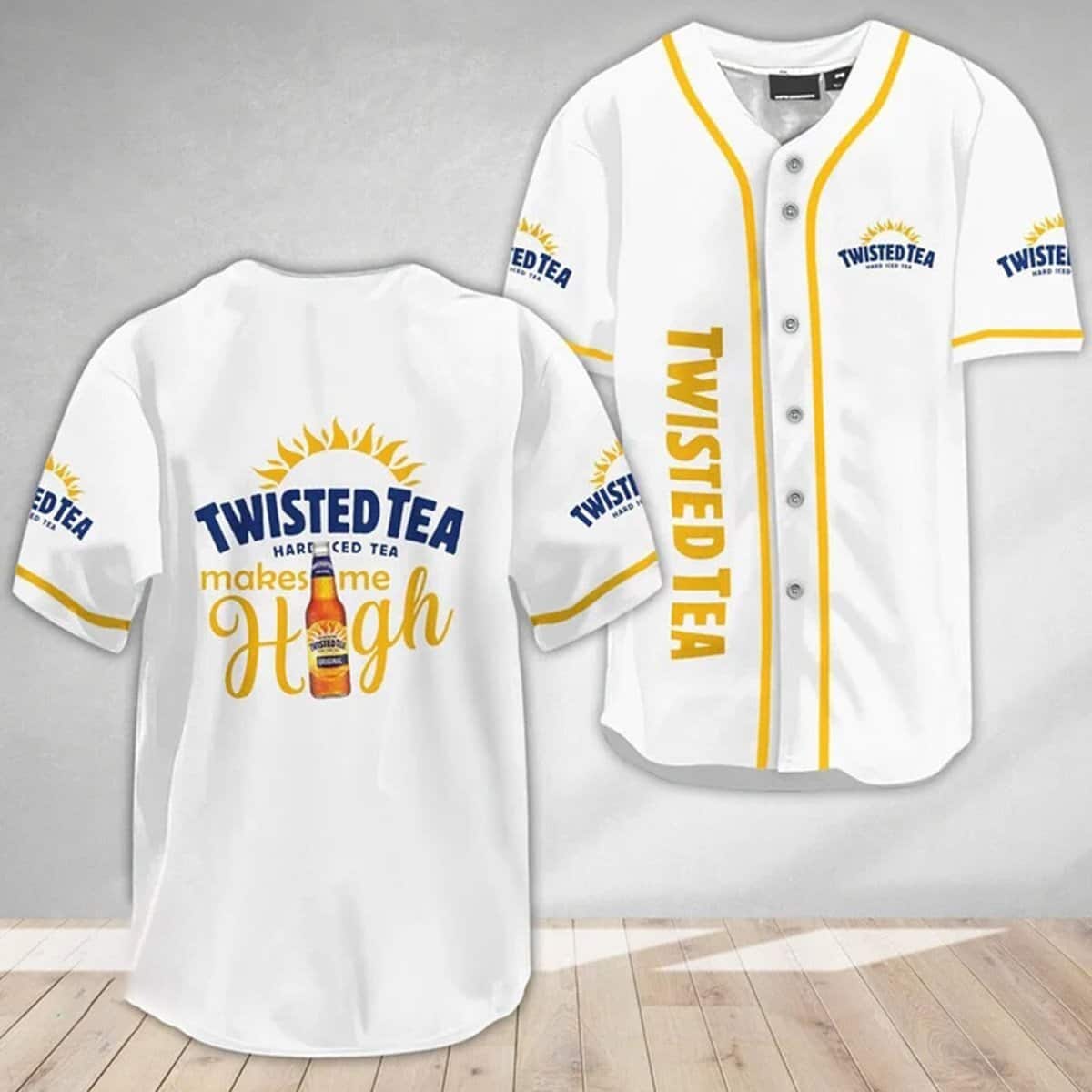 White Twisted Tea Baseball Jersey Hard Iced Tea Makes Me High Gift For New Dad