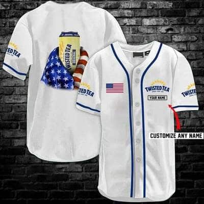 Personalized Twisted Tea Baseball Jersey US Flag Gift For Friendship