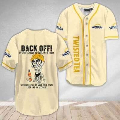 Beige Twisted Tea Baseball Jersey Achmed Back Off Gift For Sporty Friends