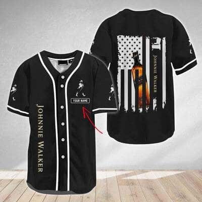 Personalized Johnnie Walker Baseball Jersey US Flag Whisky Lovers Gift Friends