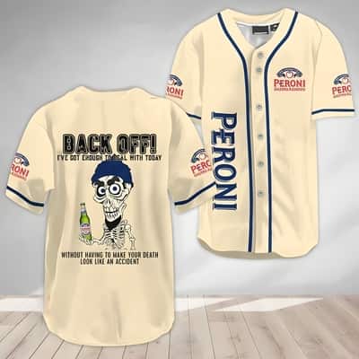 Beige Achmed Back Off Peroni Baseball Jersey Beer Lovers Gift