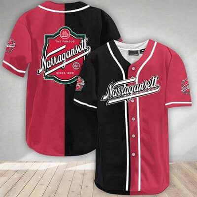 Black And Maroon Split Narragansett Baseball Jersey Gift For Friends