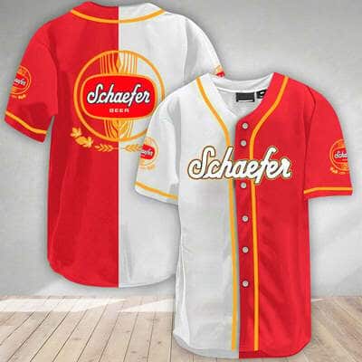 White And Red Split Schaefer Baseball Jersey Gift For Husband